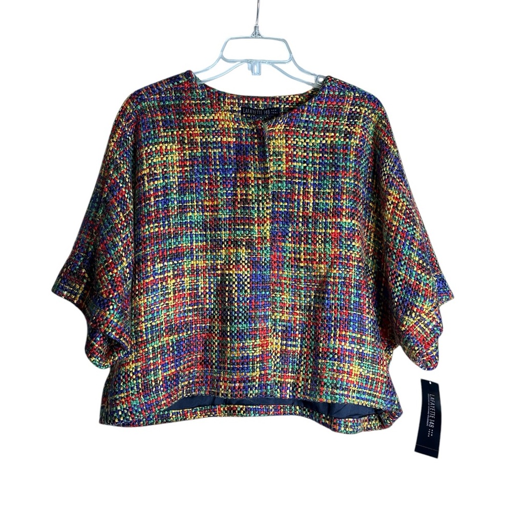 Lafayette 148 blazer Edward Wilkerson Sz 16 Rainbow Boucle Statement NWT
